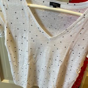 COPY - Rails star linen WHITE short sleeved T